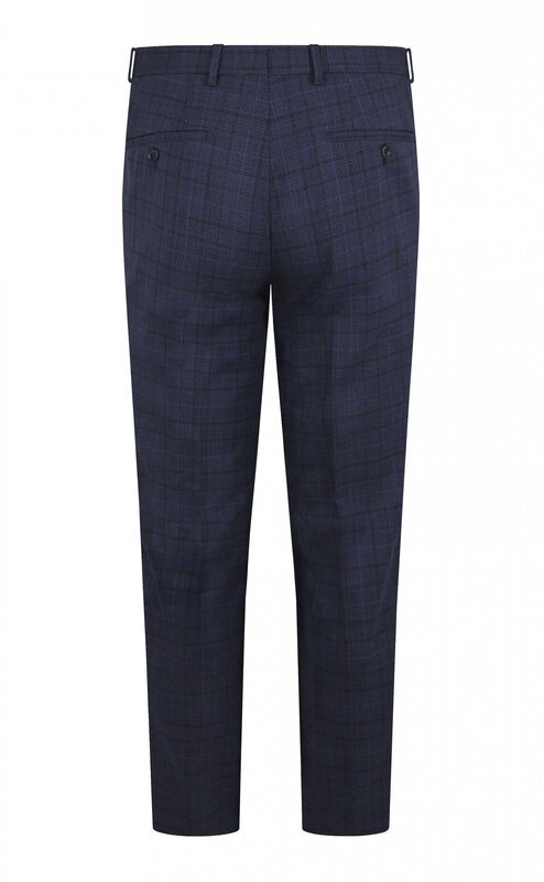 Blue Check Trousers - Back
