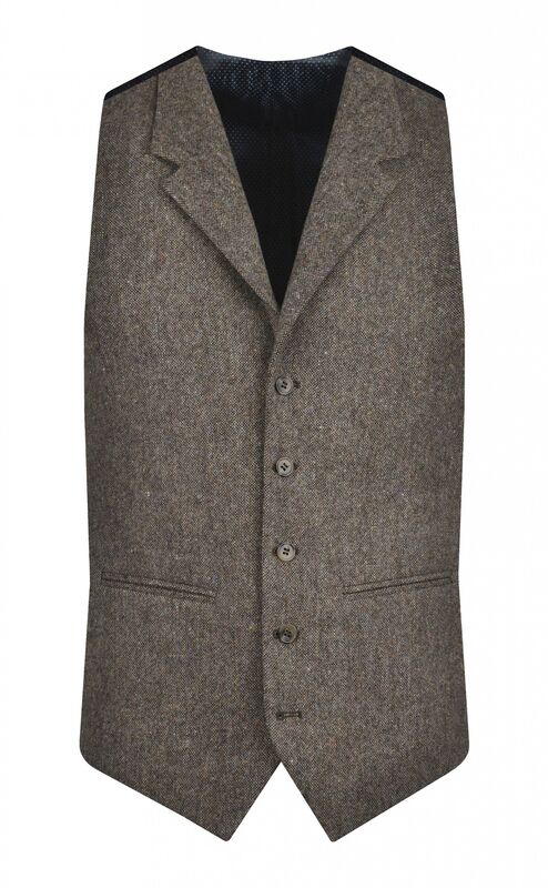 Brown Donegal Tweed Waistcoat