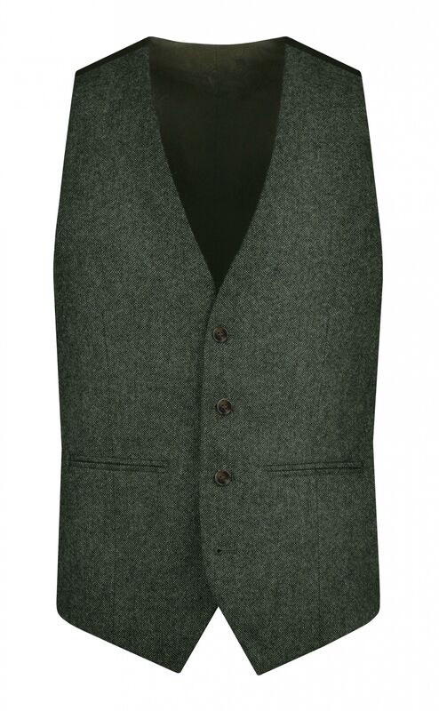 Moss Green Tweed Waistcoat