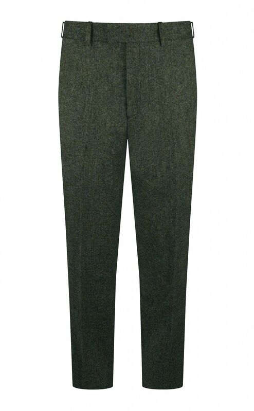 Moss Green Tweed Trousers - Front