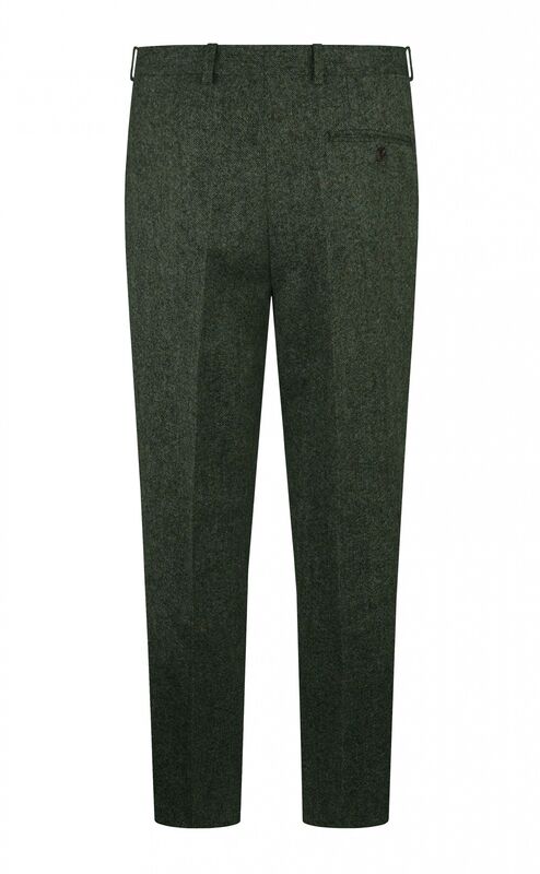 Moss Green Tweed Trousers - Back