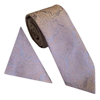 Cava Paisley Wedding Tie & Pocket Square Set
