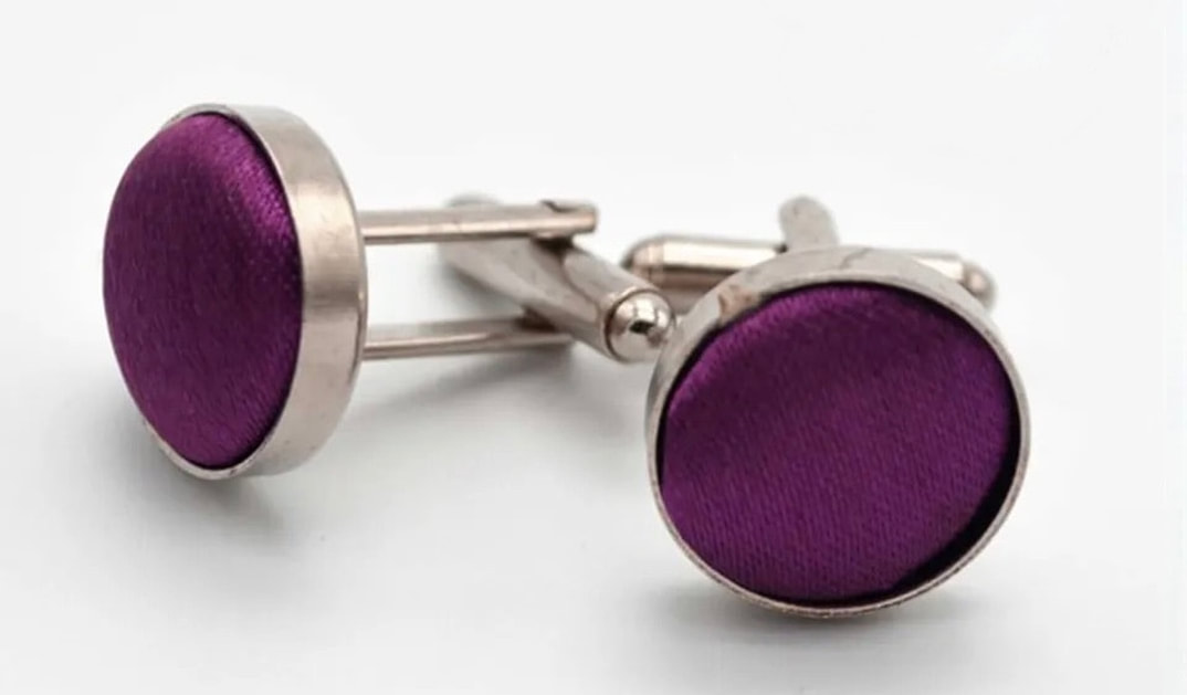 Aubergine Purple Satin Cufflinks