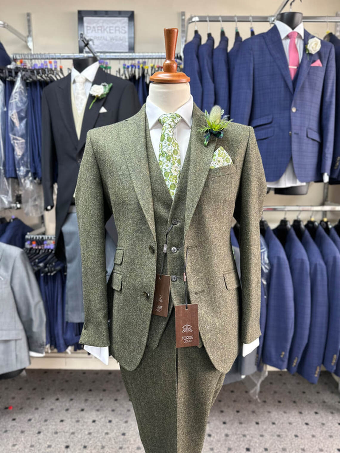 Moss Green Tweed Suit