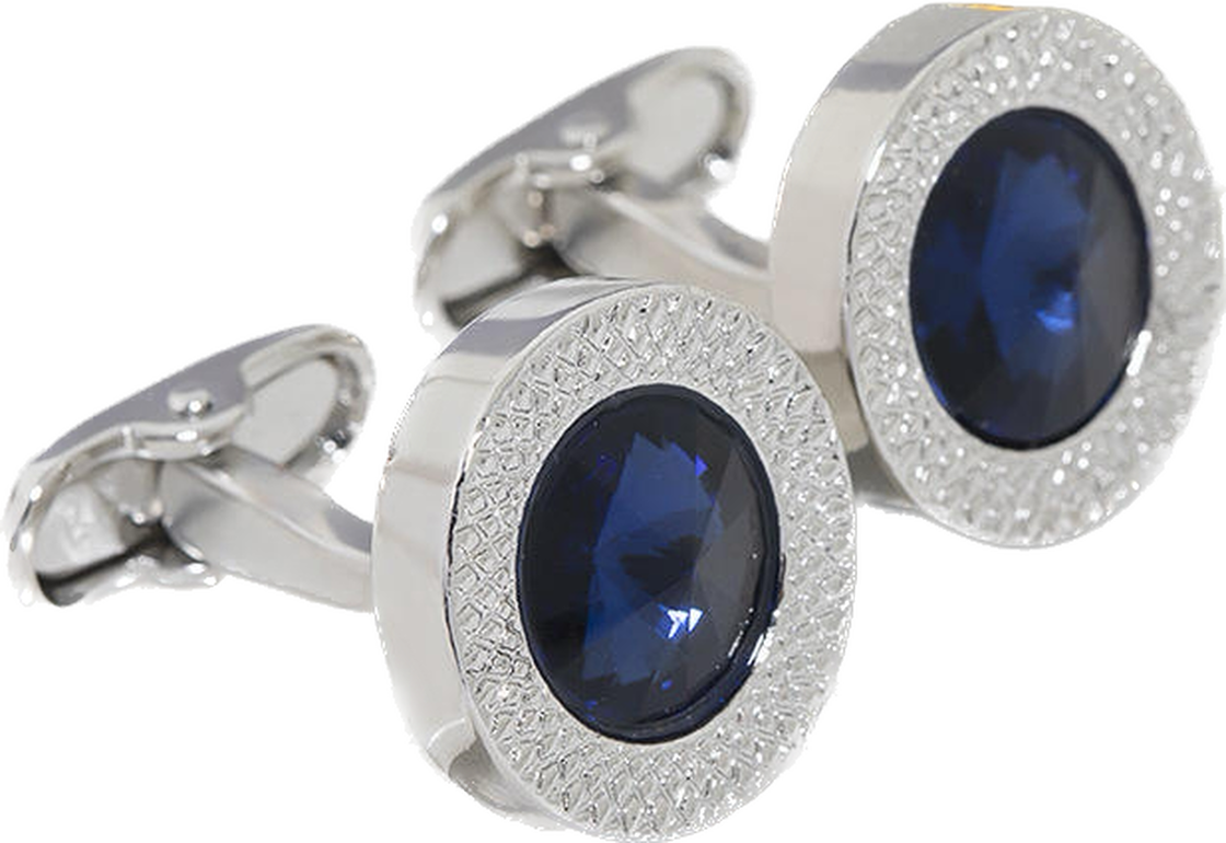 Sapphire Blue Crystal Roulette Cufflinks
