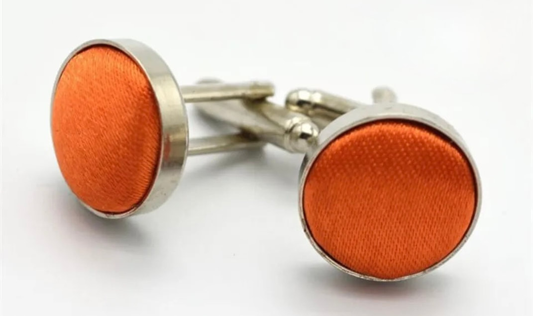Lava Orange Satin Cufflinks